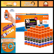 Elmer's Disappearing Purple School Glue Sticks, Washable, 22 Grams, 30 Count - C
