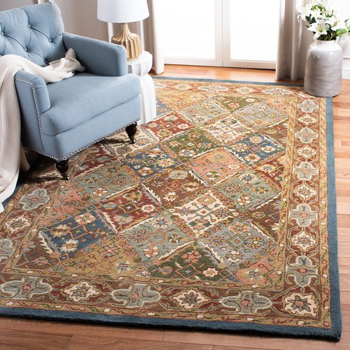 Heritage Collection 6' x 9' Green / Red HG316B Handmade Traditional Oriental ...