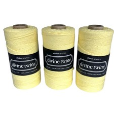 NEW Pack 3  Bakers Twine USA Made 100 Cotton 240 Yards, 4 PLY Yellow NWT