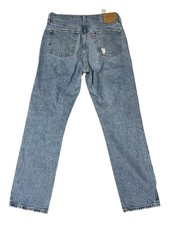 Levi's 501 Jeans Mens 30x30 Blue Medium Wash Straight Leg Distressed Denim Big E