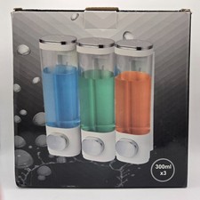 Soap Dispenser Wall Mounted Shower Soap Liquid Dispenser 3 x 300ml BLACK NIB