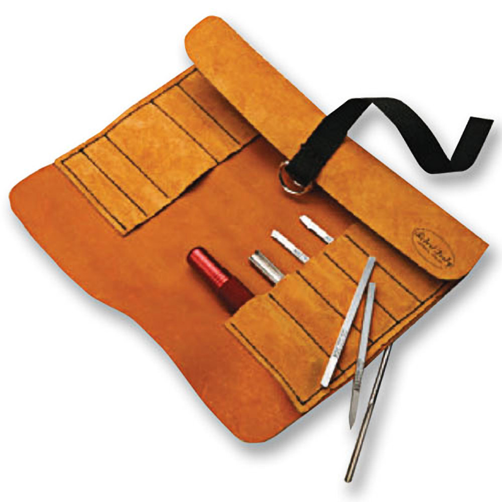 Robert Sorby B888TROLL 12 Pocket Leather Micro Tool Roll