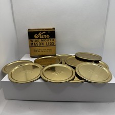 VTG Kerr Wide Mouth Mason Lids Gold Home Canning Unused in Original Box of 12