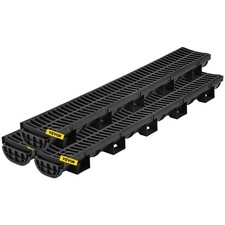 Rugged 39.4-Inch HDPE Trench Drain for Pavement and Yard Use