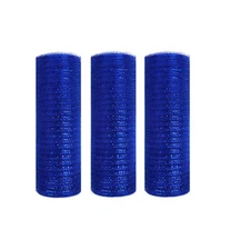 3 Rolls Royal Blue Deco Mesh Ribbon for Wreath Making Supplies, 10 Inch x 30F...
