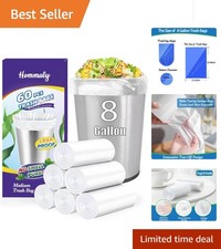 Eco-Friendly 8 Gallon Trash Bags - Heavy-Duty, Clear  Conveniently Packaged