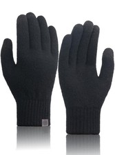 Mens Womens Merino Wool Gloves for Cold Weather, Thermal Touchscreen Gloves w...
