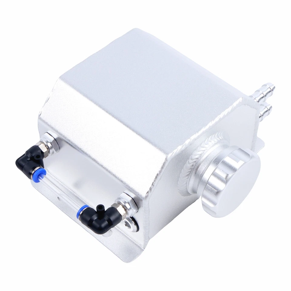 Silver 1L Coolant Overflow Reservoir Tank Catch Can Universal Radiator Reservoir — 第 2/4 张图片