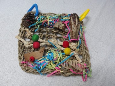Bird Toys, Parakeet Toys Conure Grass Mat Foraging and Shoe Climbing- 2 Toys