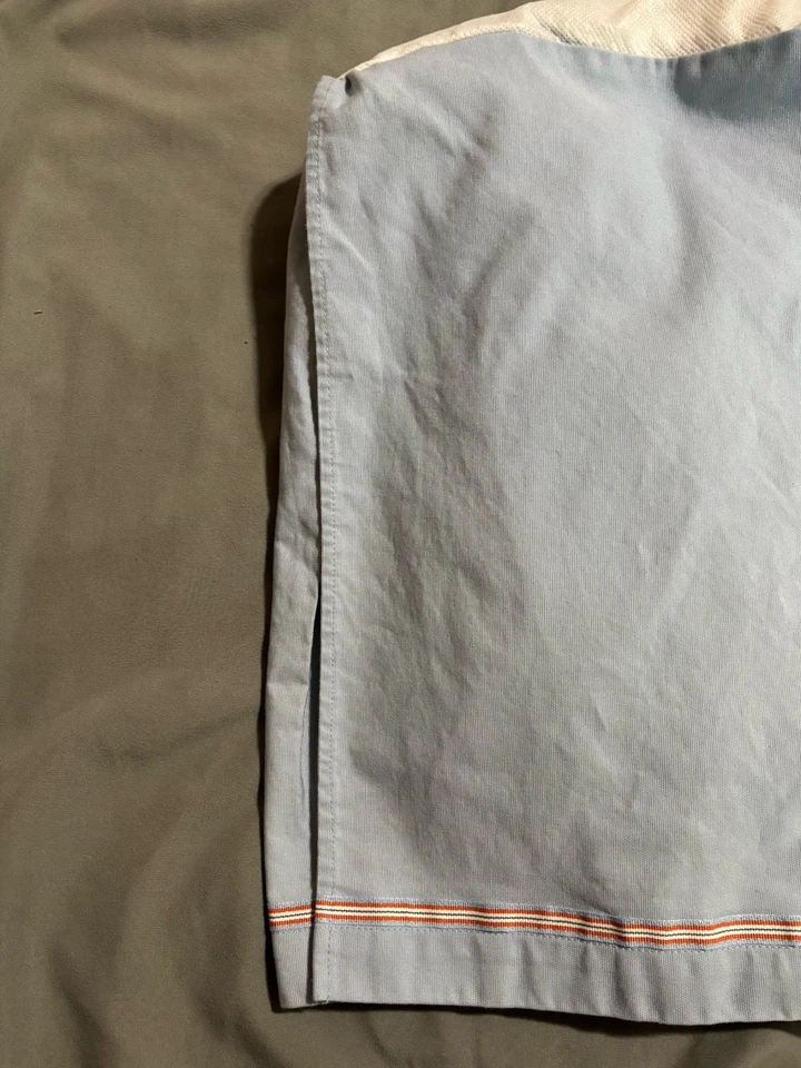 FALDA CAMA COMPLETA NAUTICA Azul Claro Con Azul Naranja Verde Blanco Rayas Parte Inferior Foto 2 de 4