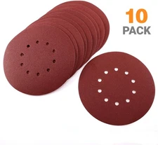 9 inch 120 Grit Sanding Disc Drywall Sander Paper Hook Loop 10-Hole
