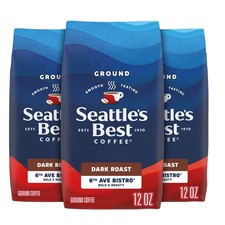 Seattle's Best Coffee Dark Roast Ground Coffee 12oz Bags Pack of 3