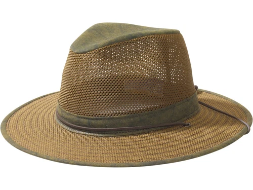 Marine Visual Men's Aussie Breezer Hat Collab. Henschel Mfg. USA Distressed Gold