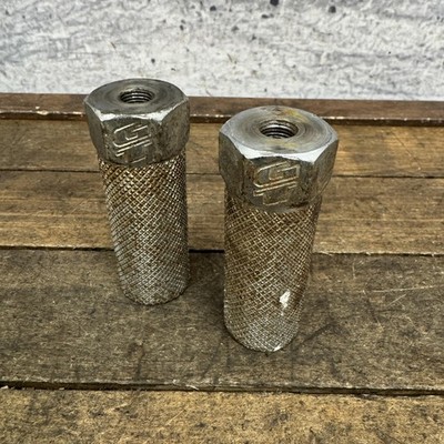 Vintage GT BMX Steel Axle Pegs Pair 3/8 26T Silver 80s 90s Old