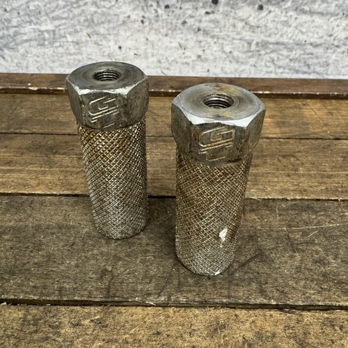 Vintage GT BMX Steel Axle Pegs Pair 3/8 26T Silver 80s 90s Old School Freestyle