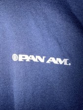 Vintage PAN AM Airlines Navy Dark Blue Single Stitch T Shirt XL Classic Logo