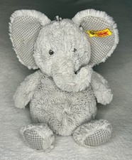 Steiff Gray Elephant Plush Stuffed Animal w/ Ear Tag, Small 6-14 in, 3 