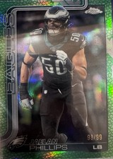 2025 Topps Chrome Football Jaelan Phillips Green Refractor /99