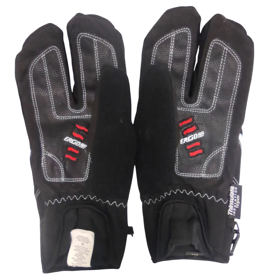 Guantes de ciclismo Garneau Typhoon Ergo Air guantes negros rojos para hombre talla M Foto 2 de 4