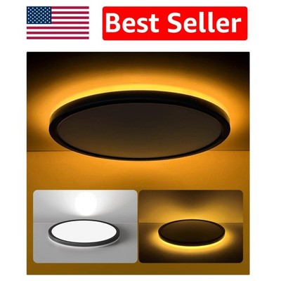 Modern 12-Inch Dimmable LED Flush Mount Light for Bedroom & Dining Spaces