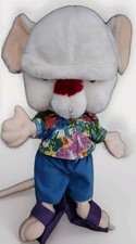 RARE Vintage Animaniacs Pinky and the Brain Hawaiian Plush 9  Vtg 1997 Nice