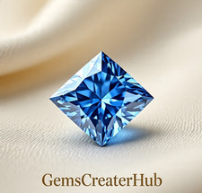 2 Ct Blue color Diamond Loose Princess Cut VVS1 Grade Gemstone 1 gift for