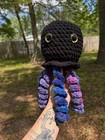 Handmade Crocheted Octopus Plush Black Blue Purple Tentacles Medium — photo 3