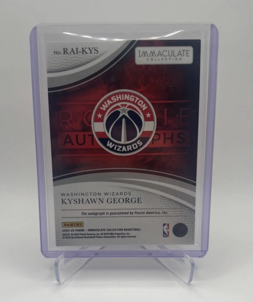 2024 Immaculate - Kyshawn George Rookie Autograph /24 Washington Wizards