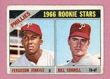 1966 Topps #254 Ferguson Jenkins Phila Phillies Rookie Baseball Card Low Grade