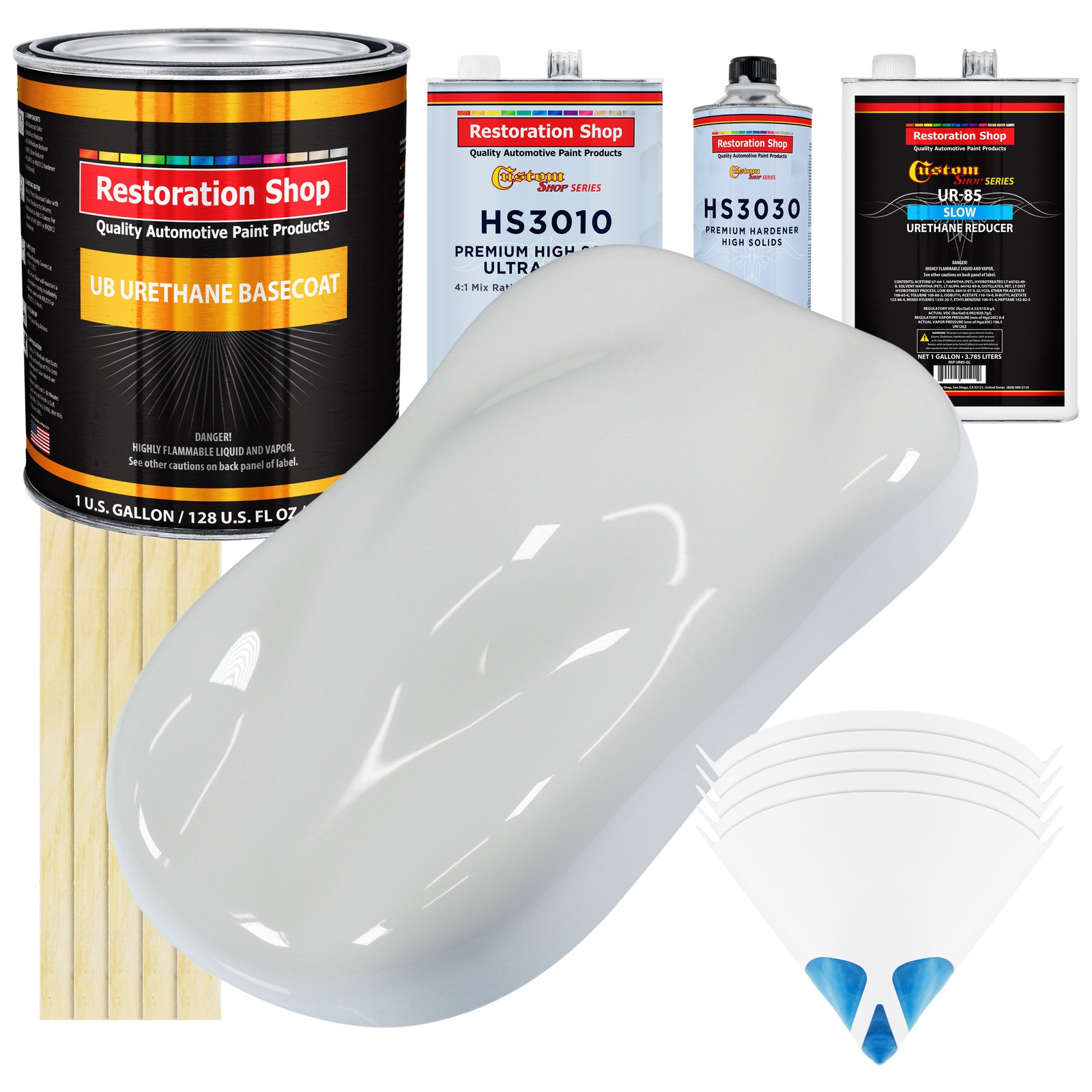 Championship White Urethane Basecoat Gallon Kit Premium Slow Car Paint