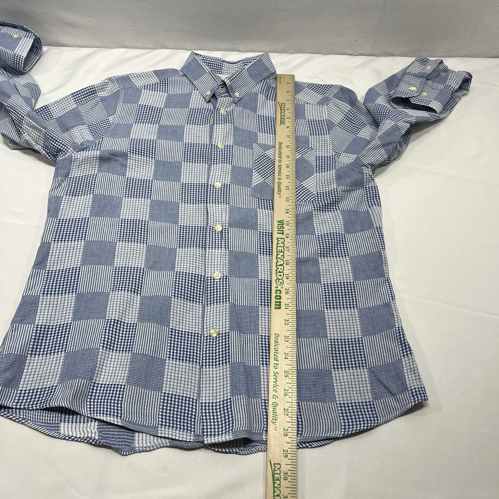 Barbour Button Down Gingham Patchwork Shirt Size … - image 6