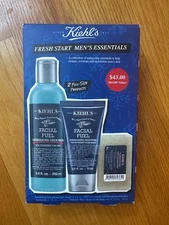 Kiehl's Fresh Start Men's Essentials Set 3-Pc. in 1 box Soap Moisture Face wash