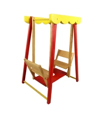 Strombecker Wood Glider 11" Red Yellow Lawn Swing