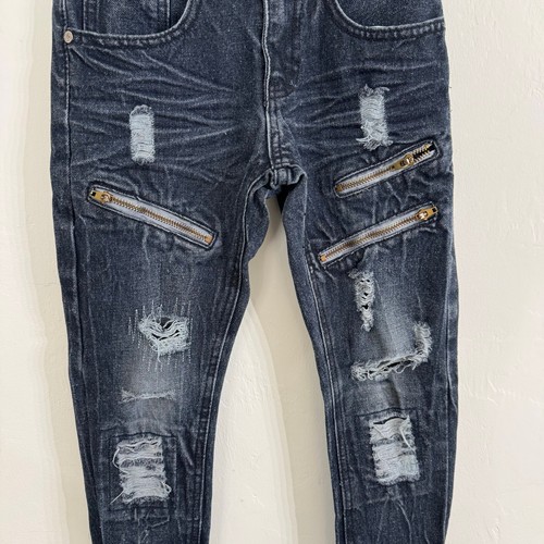 R Scoop Dark Wash Distressed Denim Jeans Size 8 - Picture 2 of 5