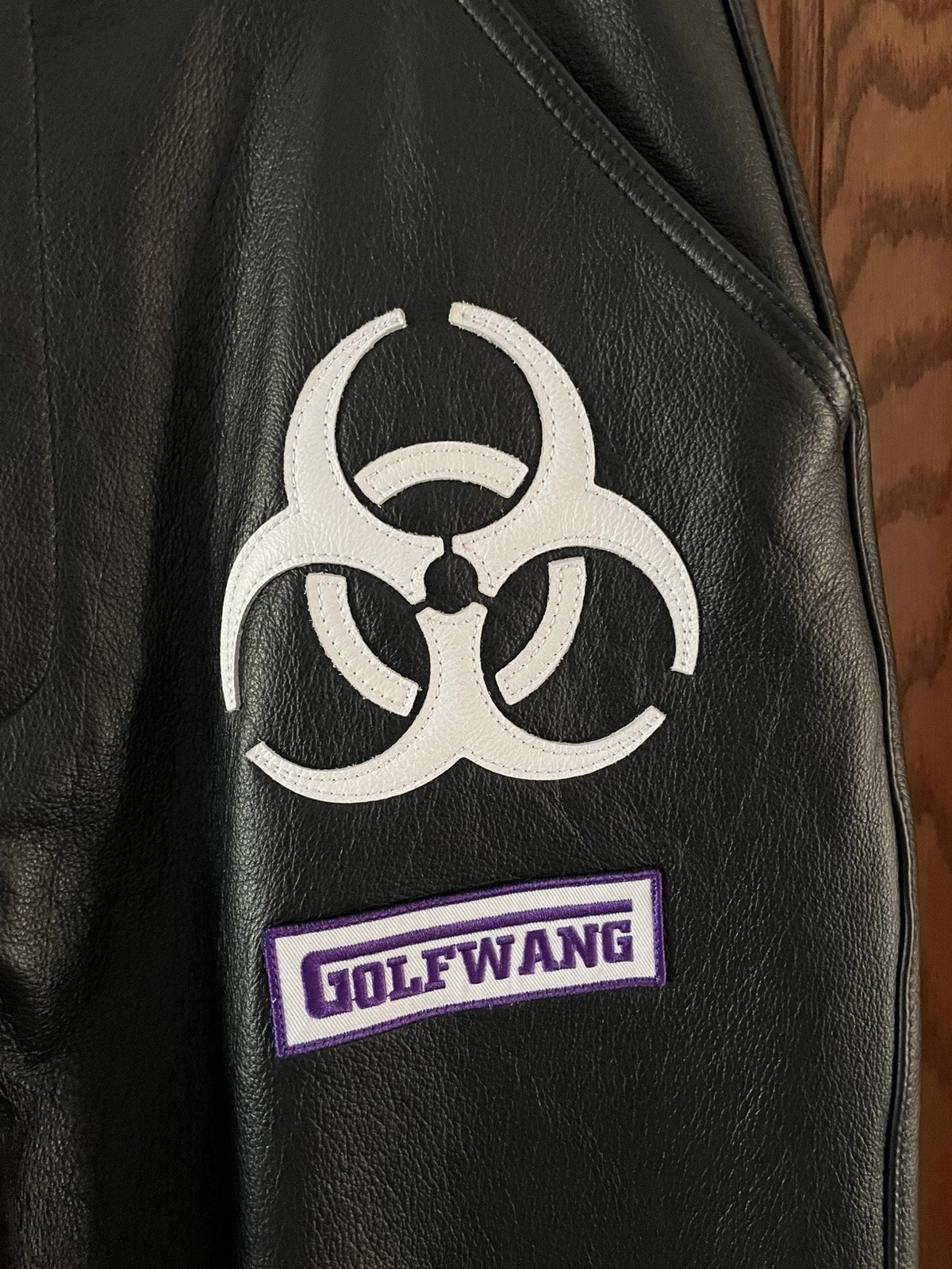 Golf Wang Racing Biohazard Leather Jacket/Pants Set Men's. image 13