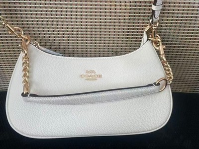 NWT Coach CA209 White Teri Shoulder Bag Handbag Leather Outlet New Free Shipping