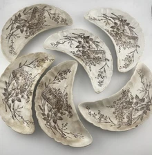 Set Of 6 Antique Bone Dishes EM & Co - H01 (G)