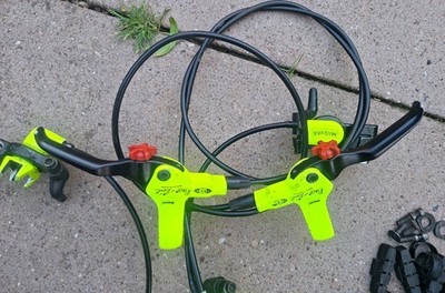 Magura HS33 Fluro Yellow Hydraulische Felgenbremse Full Set Retro MTB