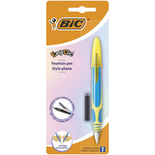 Stylo plume EasyClic Bic jaune et bleu