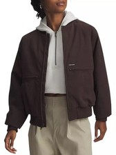 Under Armour Women's Expanse Fleece-Lined Bomber Jacket Brown Medium NWT