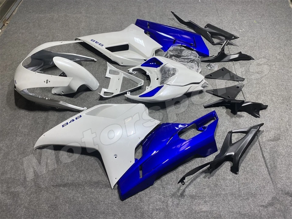 Белый синий обтекатель комплект для 2007-2011 Ducati 848 1098 1198 ABS инъекционный кузов - Изображение 3 из 4