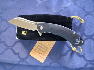 *NEW*  ARTISAN CUTLERY - Eterno w/ SW D2 Blade & Black G10 Handle   1818PBKF