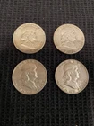 1951 Franklin Half Dollar Lot of 4 Silver Coins Liberty Bell Circulated