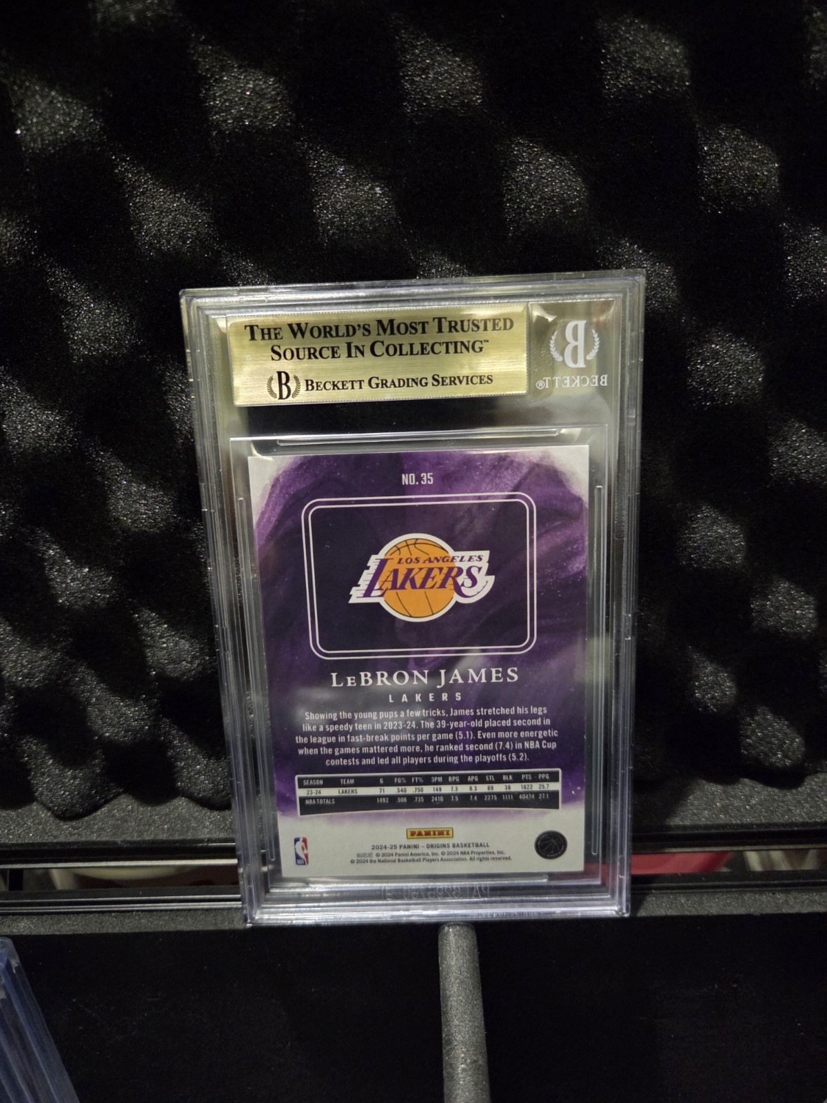 Panini Origins 2024-25 LeBron James #35 Opal 3/15 BGS 9.5 POP 2! GEM MINT Lakers view 2