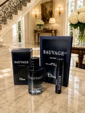 Dior SAUVAGE Eau de Toilette Mini Splash 10ml/0.34oz PLUS Eau Forte Sample Vial