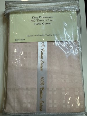 Two King Pillowcases, 400 Thread Count 100 Cotton Sateen, Kensington Manor VTG?