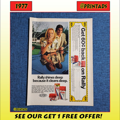 1977 Rally Car Wax Print Ad + Free Shipping When You Buy 3 Ads!