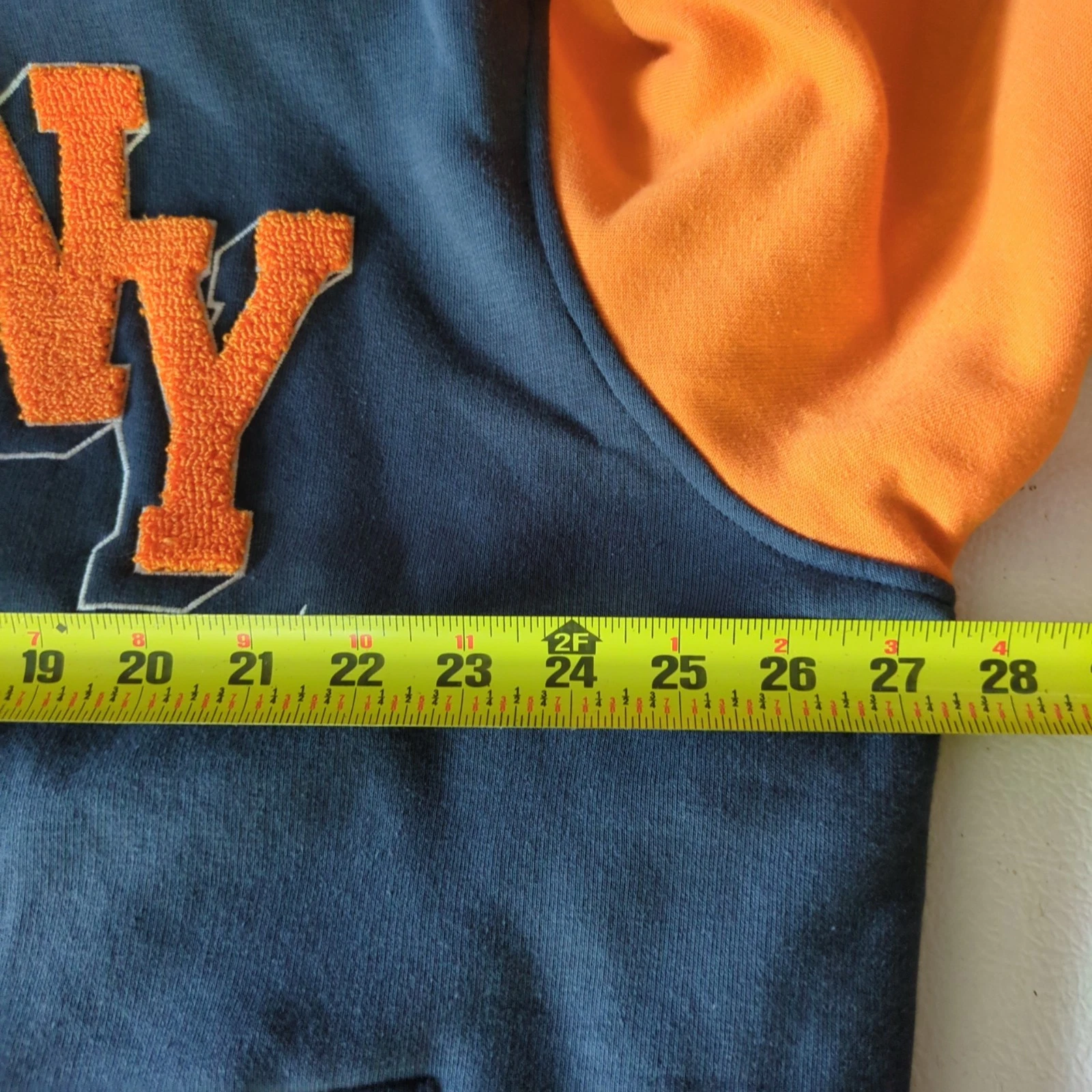 Zara Patch BOMBER JACKET New York Orange & Blue NY Baseball Varsity Men’s XL image 9
