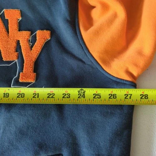 Zara Patch BOMBER JACKET New York Orange & Blue NY Baseball Varsity Men’s XL image 9