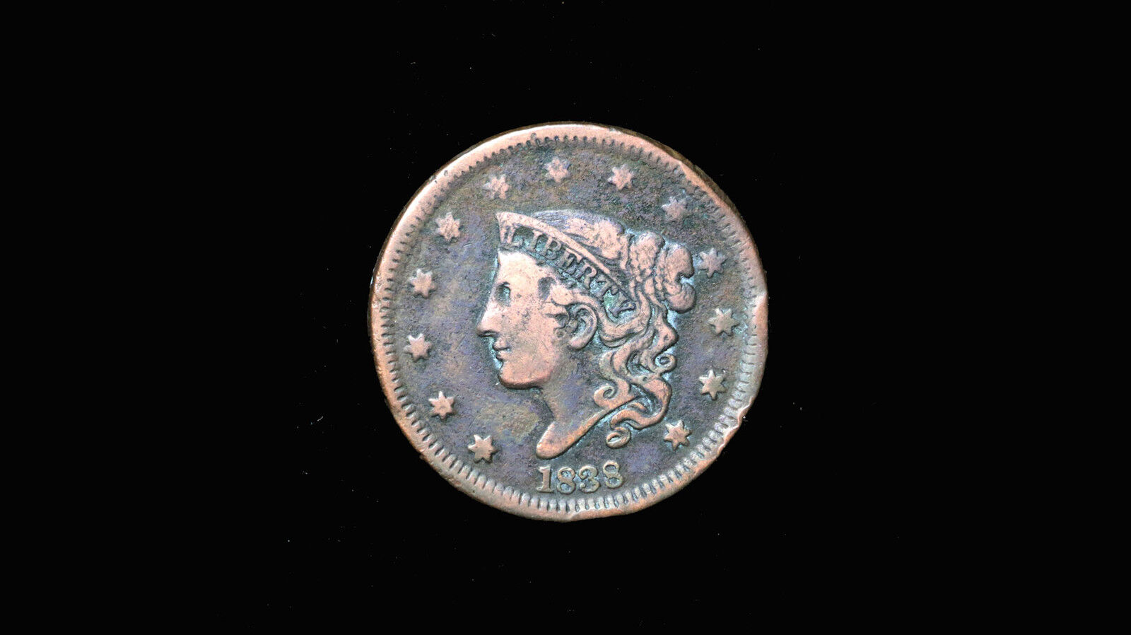 1838 Large Cent Coronet Head 6